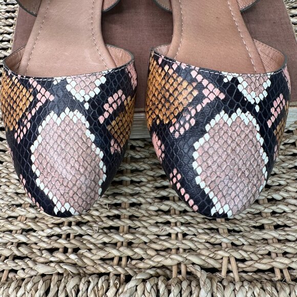 Madewell Alina Mary Jane Snake Embossed Leather Flat Sz 7 - Picture 3 of 14